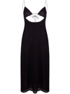 Saint Laurent Open-back Cutout Crepe De Chine Midi Dress In Schwarz