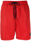 Paul & Shark Logo Patch Swim Suit In Red