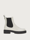 Ferragamo Gancini Sole Ankle Boot In White