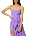 RAMY BROOK CALISTA SMOCKED STRAPLESS SIDE-SPLIT COVERUP DRESS