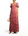 Sachin & Babi Kara Floral-print Tiered Maxi Dress In Esgc Botnc Pink