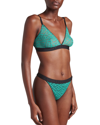 Versace Greca Signature Tulle Bralette In Turquoise