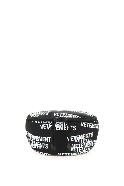 Vetements Logo印花腰包 In Black,white