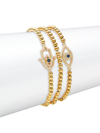 Eye Candy La Women's 3-piece 18k Goldplated & Cubic Zirconia Bracelet Set In Neutral