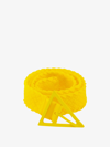 Bottega Veneta Braided Rubber Belt With Triangle Buckle 35mm In Yellow