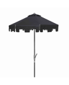 Safavieh Up Resistant Zimmerman 9 Ft Crank Market Push Button Tilt Umbrella With Flap In Black/white
