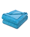 Superior Ultra -plush Polka Dot Fleece Blanket, King In Winter Blue