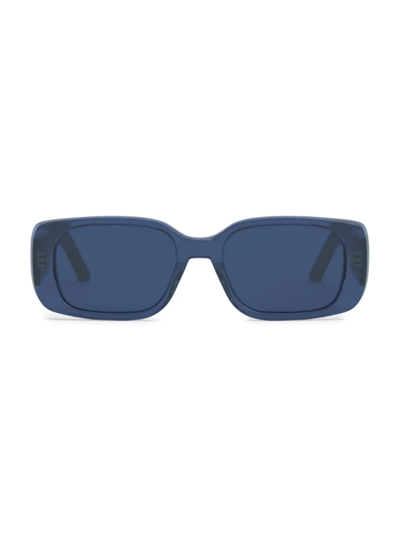 Dior Wil S2u Rectangular-frame Acetate Sunglasses In Blue