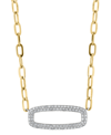 EFFY COLLECTION EFFY DIAMOND PAVE OPEN LINK 18" PENDANT NECKLACE (1/2 CT. T.W.) IN 14K WHITE AND YELLOW GOLD