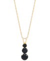 Macy's Onyx Graduated 18" Pendant Necklace In 14k Gold In Gold
