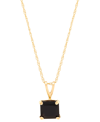 Macy's Onyx Square 18" Pendant Necklace In 14k Gold In Gold