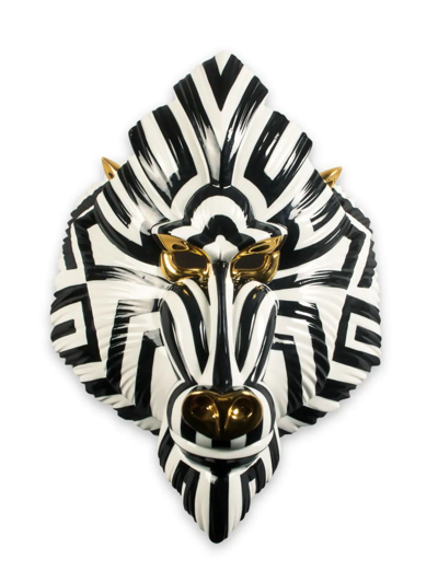 Lladrò Fierce Portraits Mandrill Mask In Black,white