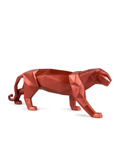 Lladrò Porcelain Metallic Panther In Red