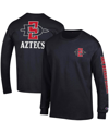 Champion Men's  Black San Diego State Aztecs Team Stack Long Sleeve T-shirt In Black