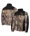 DUNBROOKE MEN'S DUNBROOKE REALTREE CAMO AND BLACK MINNESOTA VIKINGS CIRCLE HUNTER SOFTSHELL FULL-ZIP JACKET