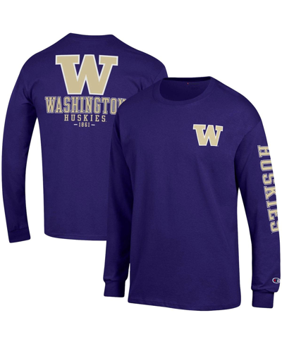 Champion Men's  Purple Washington Huskies Team Stack Long Sleeve T-shirt