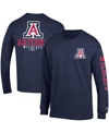 CHAMPION MEN'S CHAMPION NAVY ARIZONA WILDCATS TEAM STACK LONG SLEEVE T-SHIRT