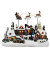 Kurt Adler 12-inch Battery Operated Musical Led Village With Santa And Deer