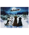 Northlight Led Fibre Optic Lighted Dogs Watching Santa Claus Christmas Wall Art In White