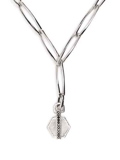 Missoma Pave Hex Twisted Link Chain Necklace In Silber