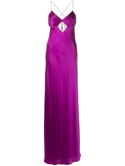 Michelle Mason Cut-out Detail Gown In Violett
