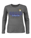 Fanatics Branded Charcoal Los Angeles Rams Super Bowl Lvi Bound Plus Size Color Fade Scoop Neck Long In Charcoal