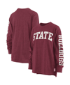 Pressbox Women's  Maroon Mississippi State Bulldogs Two-hit Canyon Long Sleeve T-shirt In Maroon