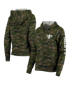 New Era Camo Green Bay Packers Raglan Full-zip Hoodie In Camo