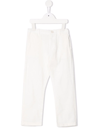 Douuod Teen Mid-rise Straight Leg Trousers In White