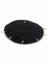 Charles Jeffrey Loverboy Spiked Stud Detail Beret In Black