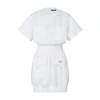 Louis Vuitton Utility Style Woven Insert Dress In Blanc