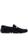 Bally Stripe Pattern Loafers In Blau
