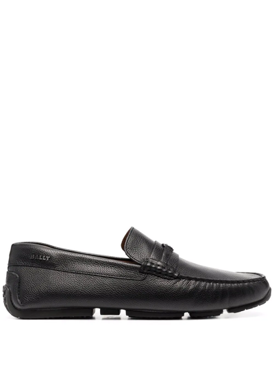 Bally Plain Leather Loafers In Black