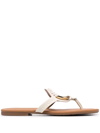 See By Chloé Off-white Hana Flip Flop Sandals In Platinum