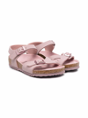 Birkenstock Buckle-fastened Suede Sandals In Pink
