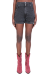 Isabel Marant Étoile Tihiana High Waist Denim Shorts In Black