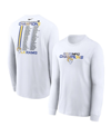 Nike Men's  White Los Angeles Rams 2021 Nfc Champions Roster Long Sleeve T-shirt In White