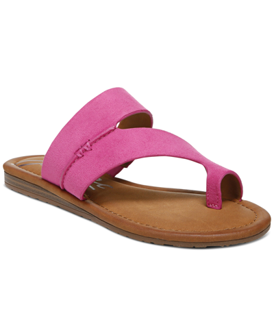 Zodiac Yuma Womens Faux Suede Toe Loop Slide Sandals In Azalea