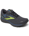 Brooks Men's Ghost 14 Running Sneakers From Finish Line In Black/blue/night