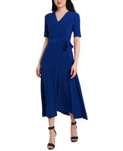 Msk Plus Size Tie-waist Midi Dress In Goddess Blue