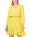 Vince Camuto Smocked-waist Dress In Bright Lemon