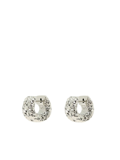 Balenciaga "alu" Ring Earrings In Silver