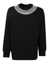 GIVENCHY GIVENCHY TAG EFFECT EMBOSSED CHAIN COLLAR SWEATSHIRT