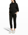 Theory Drawstring Mock Neck Sweater In Blk