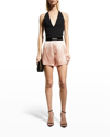 Tom Ford High-rise Silk-blend Satin Shorts In Vintage Nu