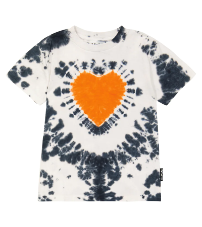 Molo Kids' Tie Dye Print Organic Cotton T-shirt In Black