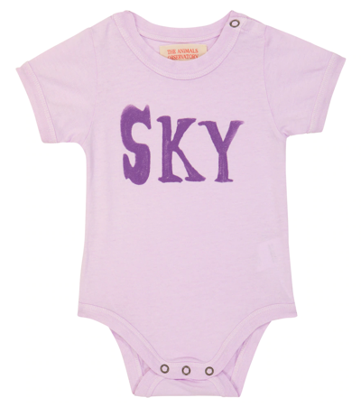 The Animals Observatory Baby Chimpanzee Cotton Bodysuit In Lilac