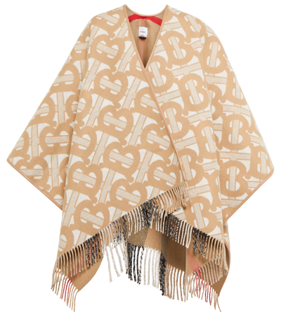 Burberry Reversible Wool And Cashmere Cape In Multicolor