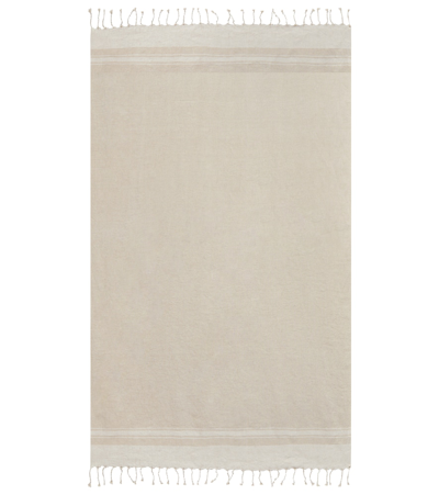 Brunello Cucinelli Linen Blanket In Lessive'/bianco