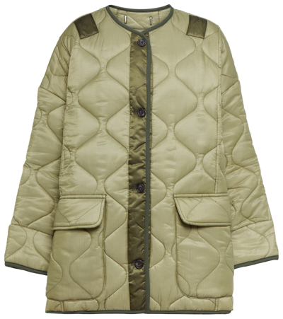 The Frankie Shop Teddy Oversized Quilted-shell Jacket In Green